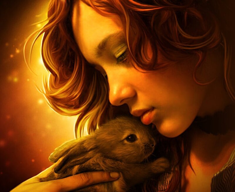 Girl Holding Rabbit