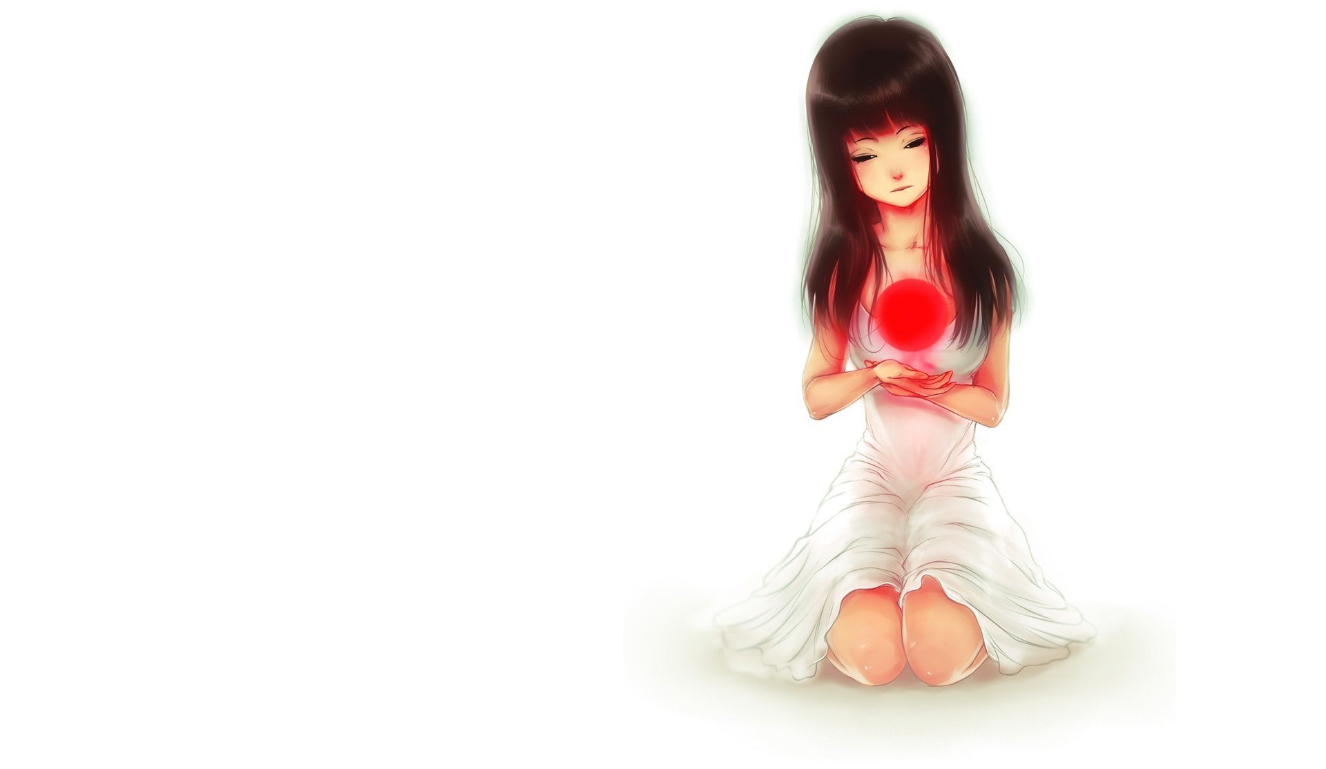 girl holding red light