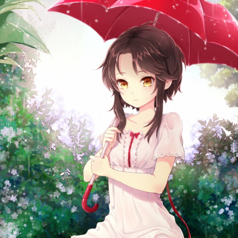 Girl Holding Red Umbrella — Serene