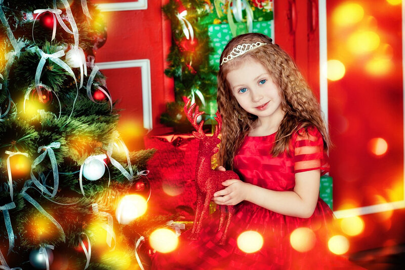 Girl Holding Reindeer