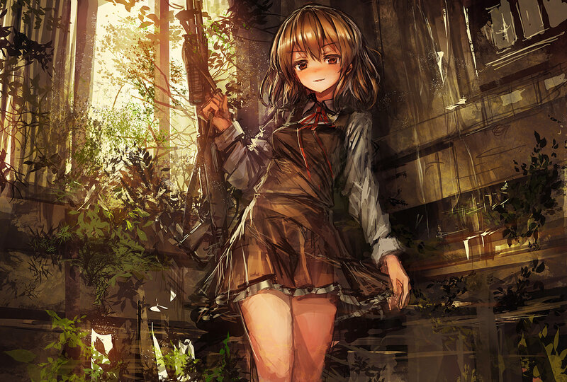 Girl Holding Rifle