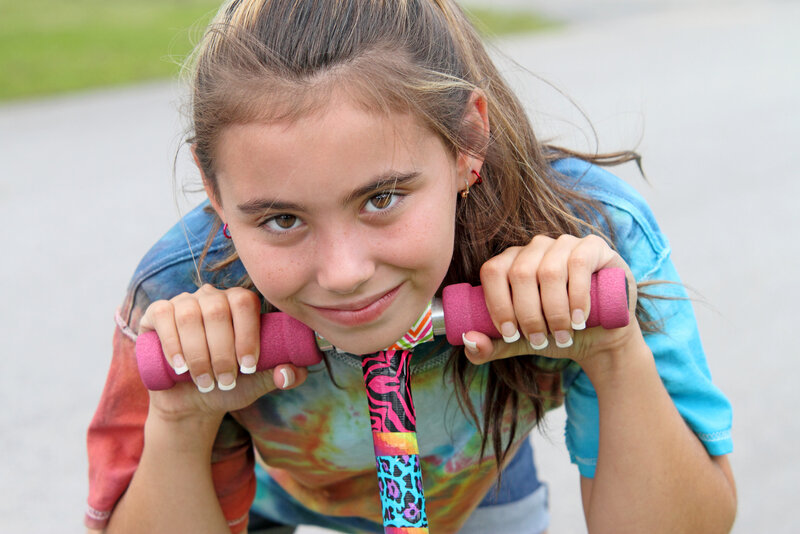 Girl Holding Scooter Handle
