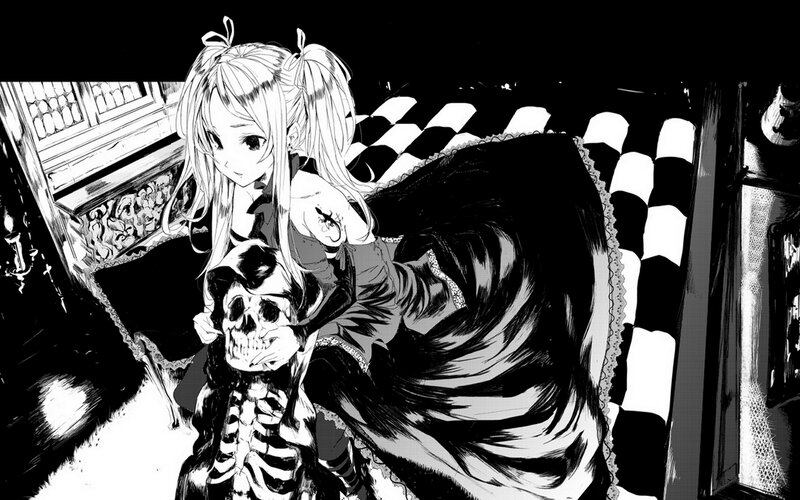 Girl Holding Skeleton