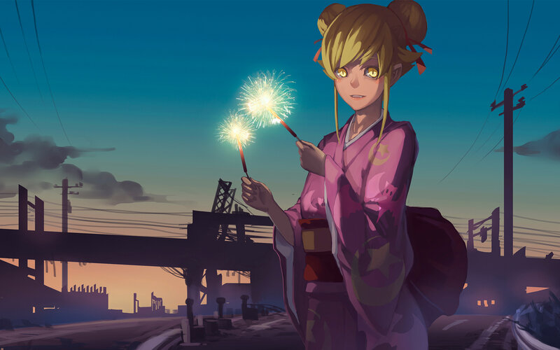 Girl Holding Sparklers