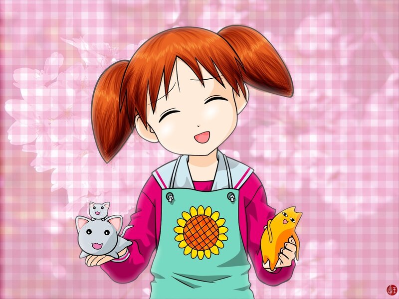 Girl Holding Stuffed Animals