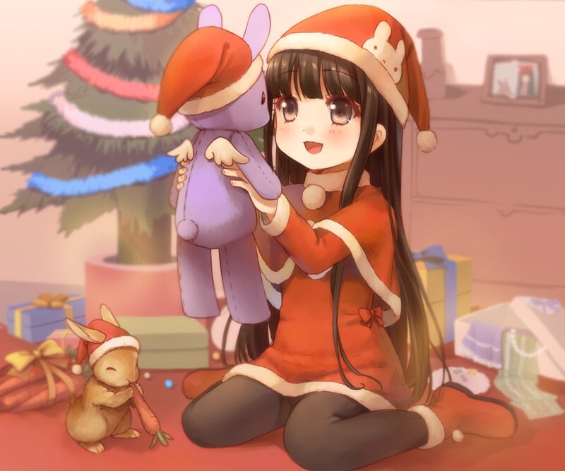 Girl Holding Stuffed Rabbit