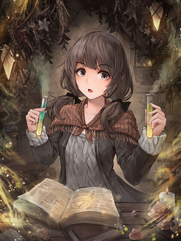 Girl Holding Test Tubes