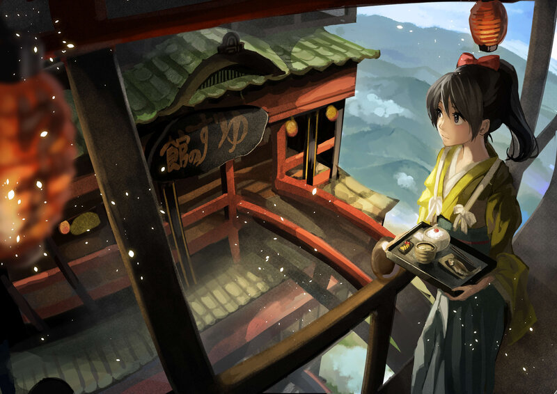Girl Holding Tray