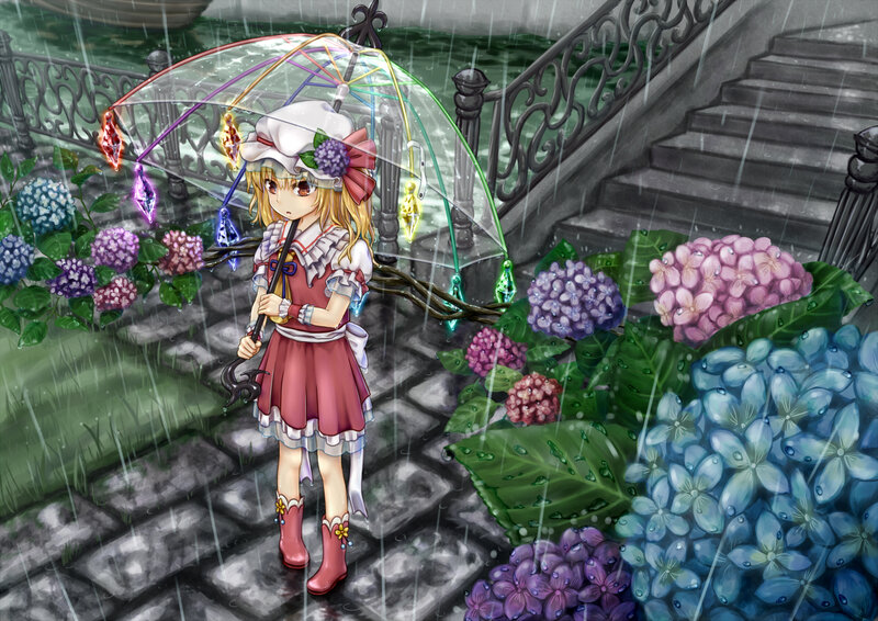 Girl Holding Umbrella — Pink