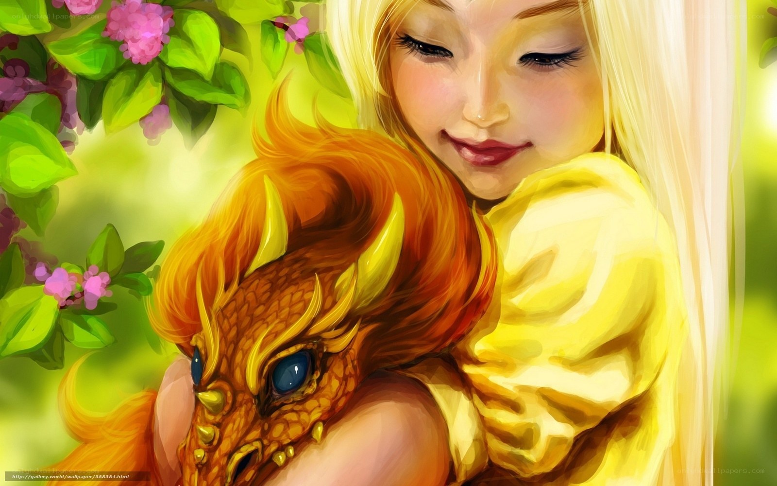 Girl Hugging a Dragon