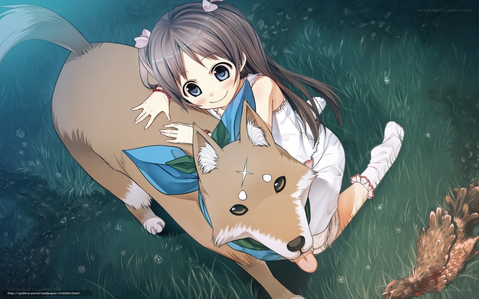 girl hugging a fox
