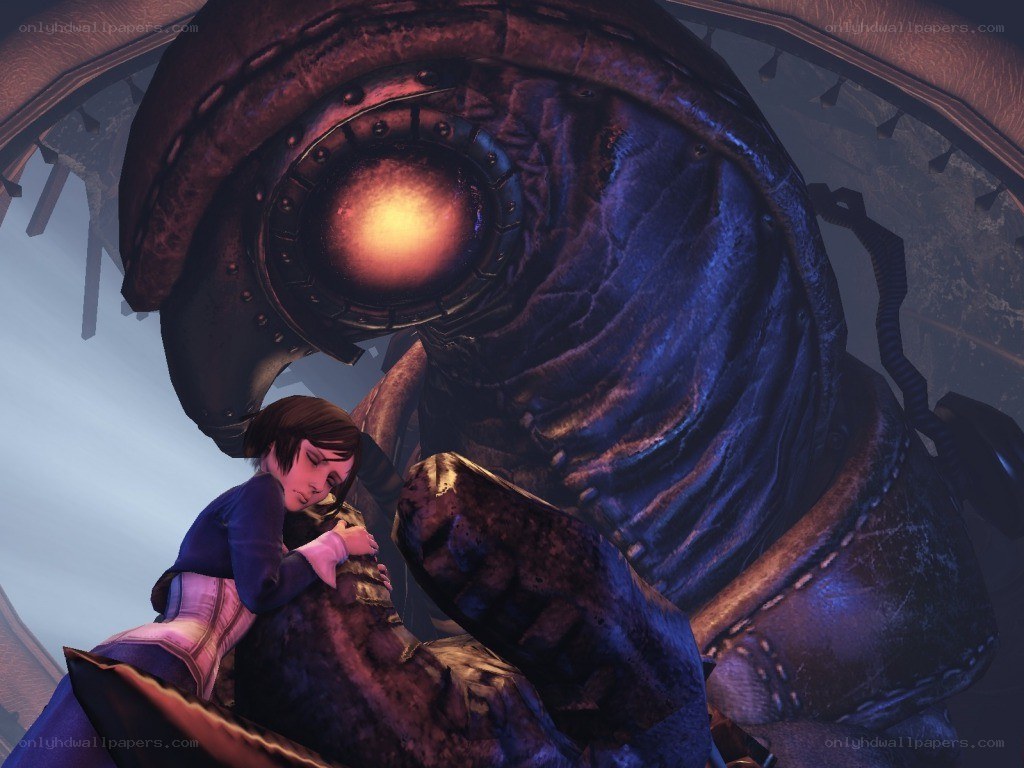 Girl hugging a giant robot