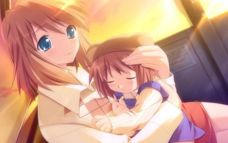 Girl Hugging Another Girl — Yellow