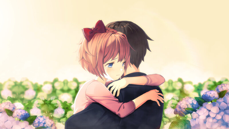 Girl Hugging Boy — Pink, Sentimental