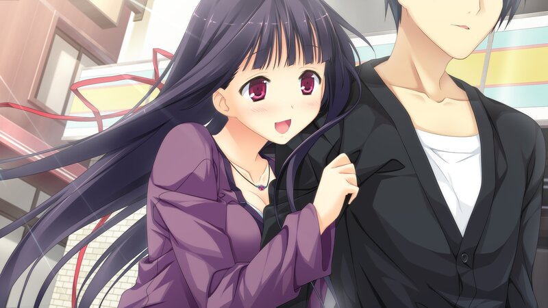 Girl Hugging Boy — Purple