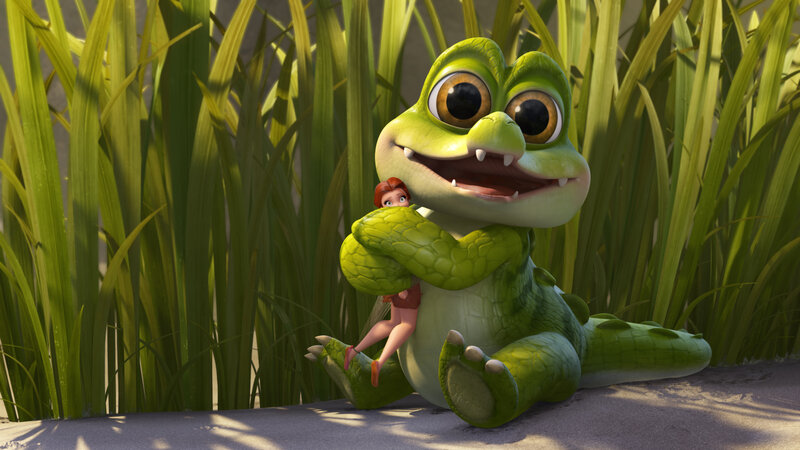 Girl Hugging Crocodile