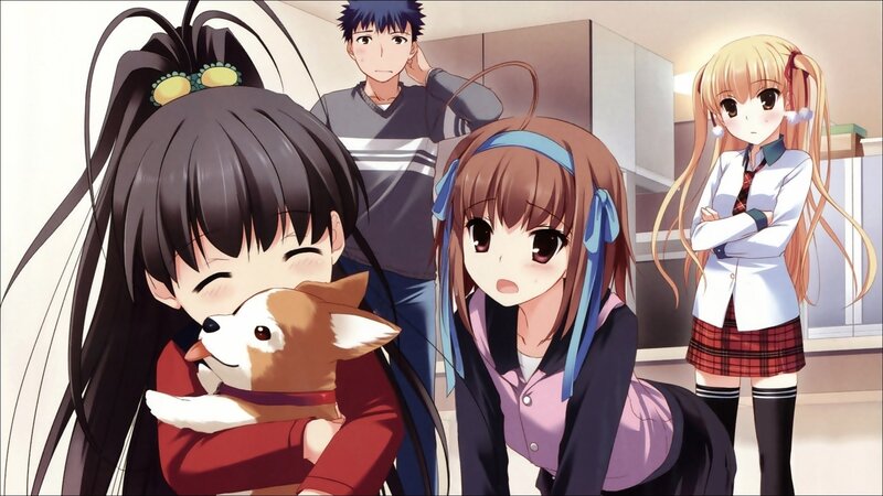 Girl Hugging Dog — Brown