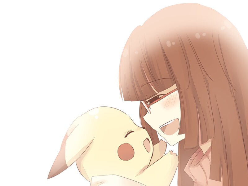 Girl hugging Pikachu