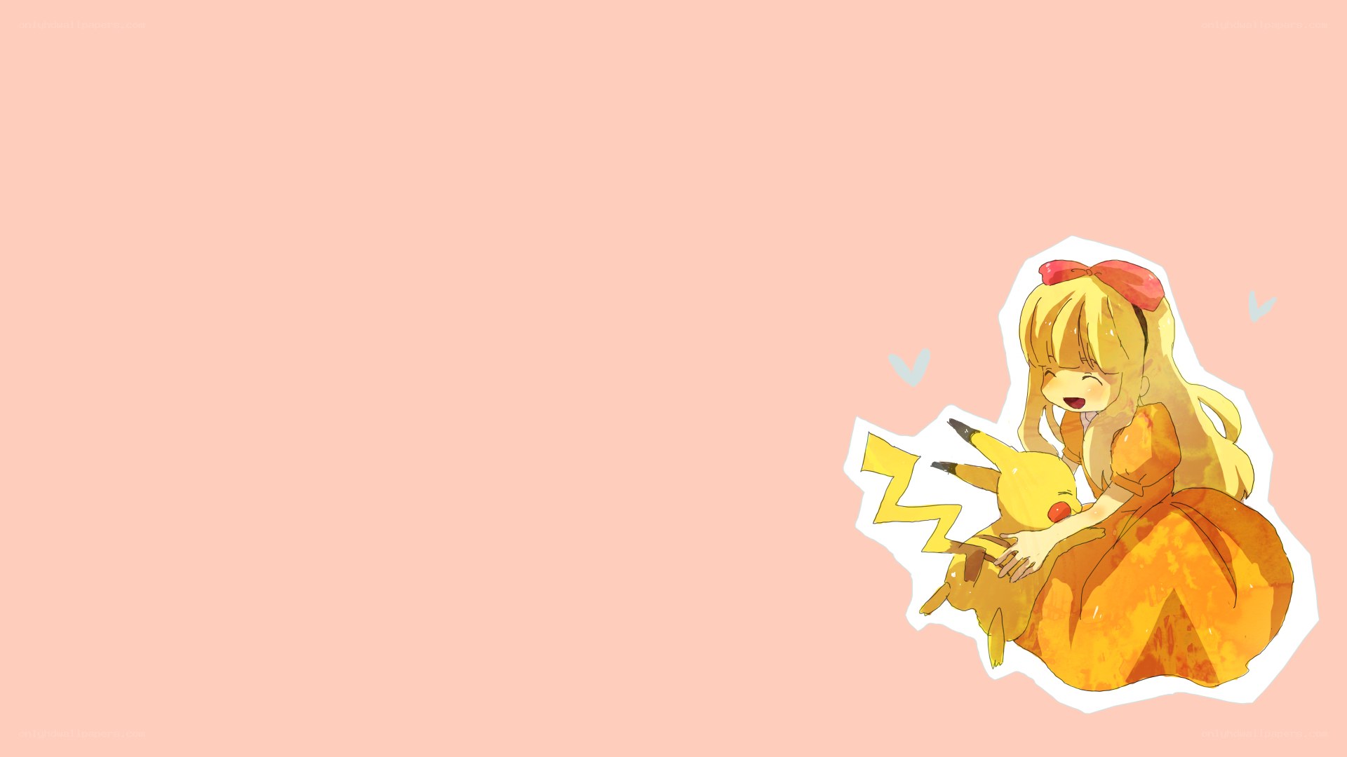 girl hugging pikachu