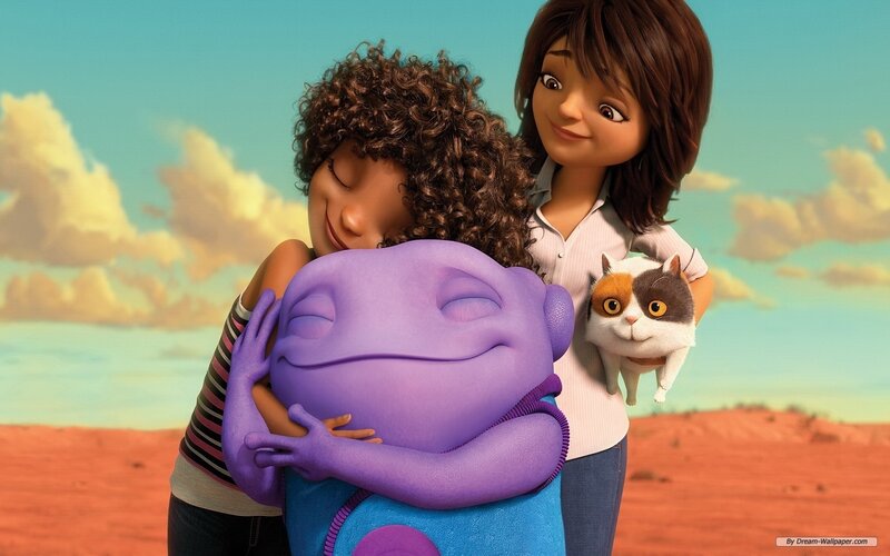 Girl Hugging Purple Alien