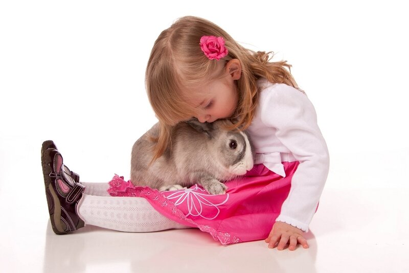 Girl Hugging Rabbit