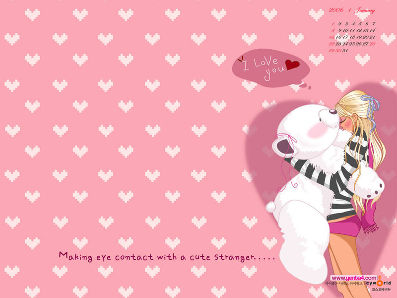 Girl Hugging Teddy Bear — Pink