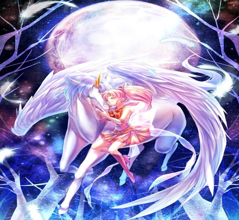 Girl Hugging Unicorn — Purple