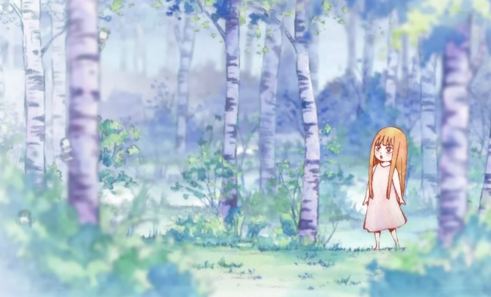 girl in a birch forest