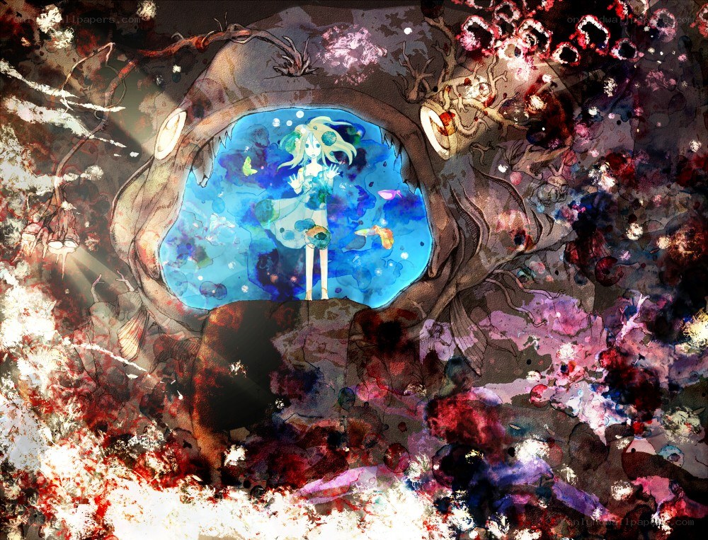 girl in a blue bubble