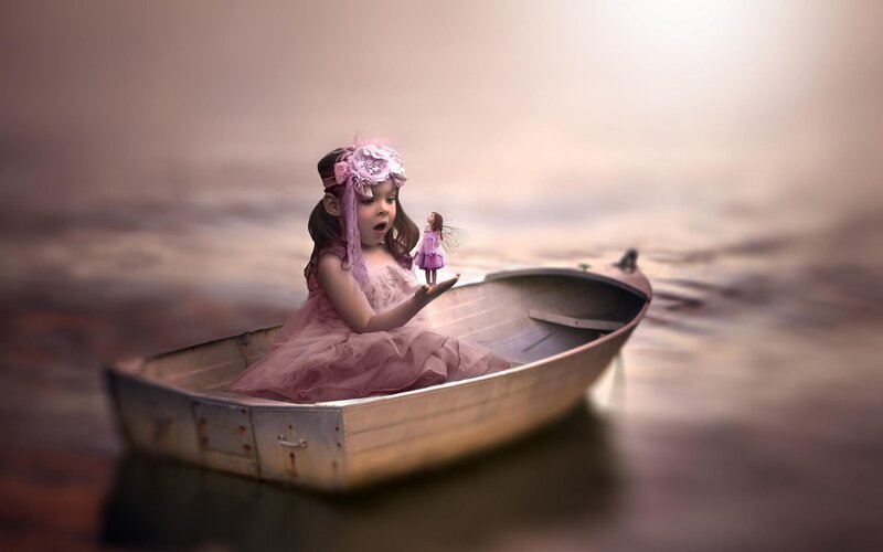 Girl in a Boat — Pink, Dreamy