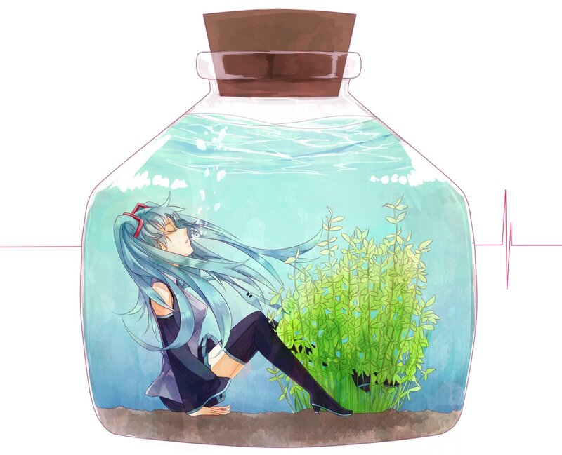 Girl in a bottle terrarium