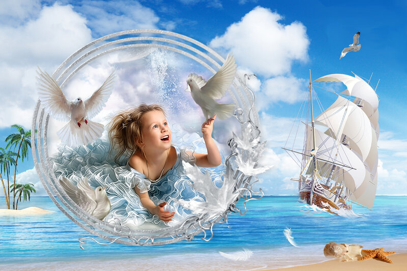 Girl in a Bubble — Blue