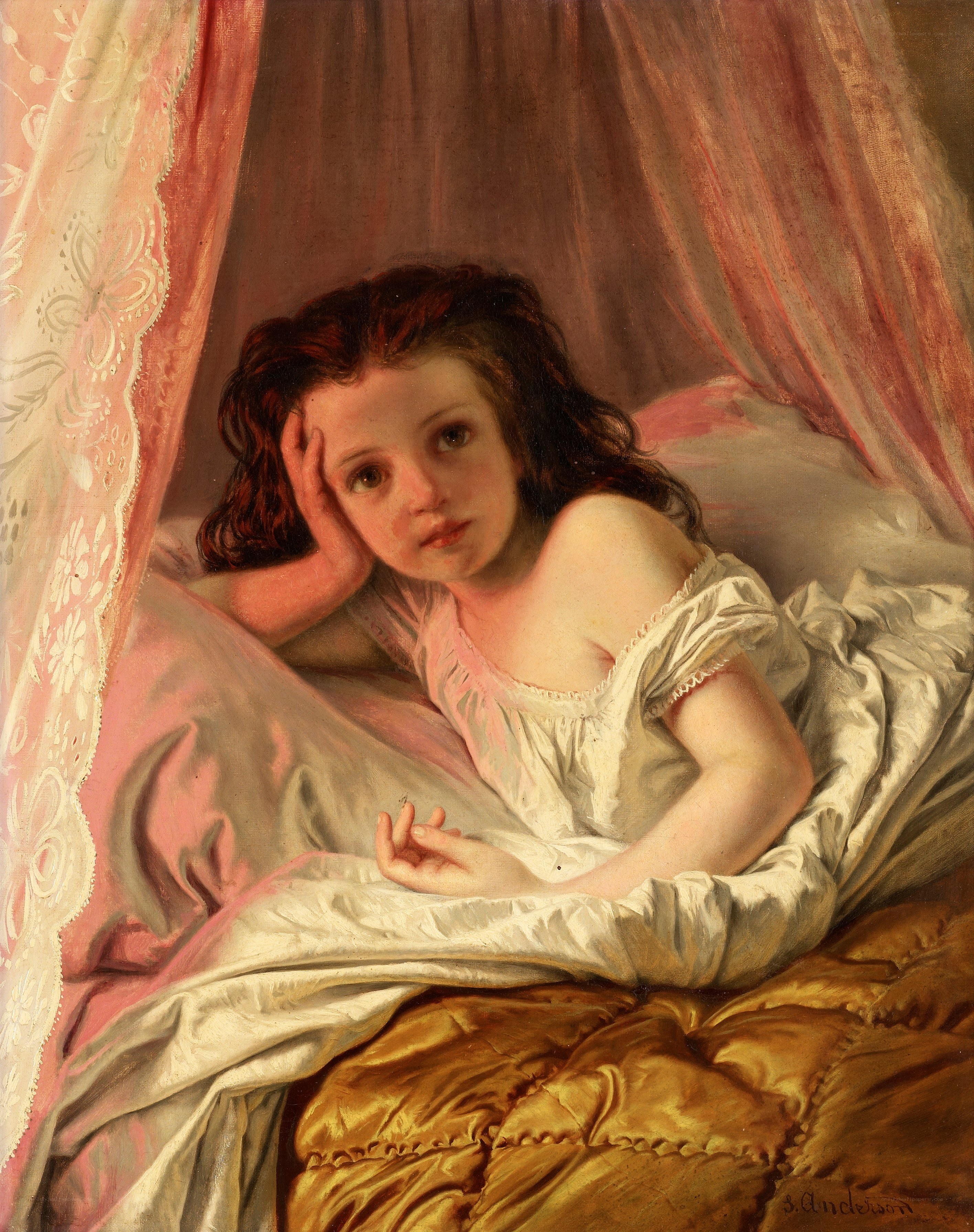 Girl in a Canopied Bed