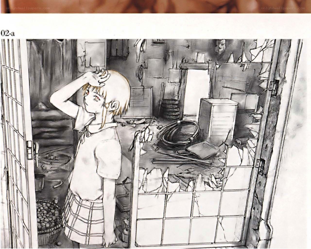 girl in a damaged room