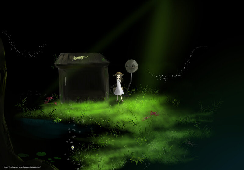 girl in a dark forest