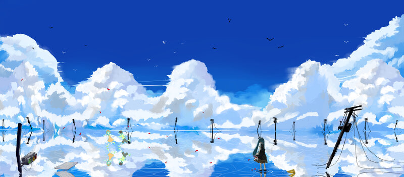 Girl in a Dreamlike Landscape