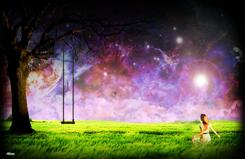 Girl in a dreamy field