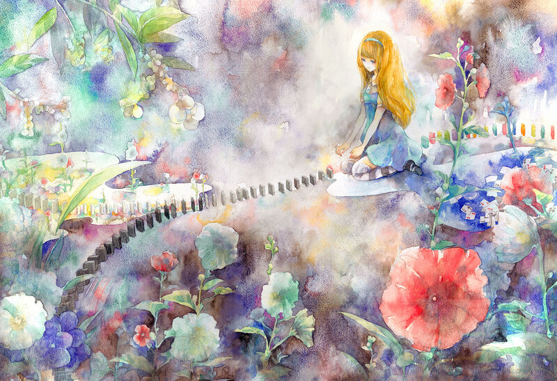 girl in a dreamy garden