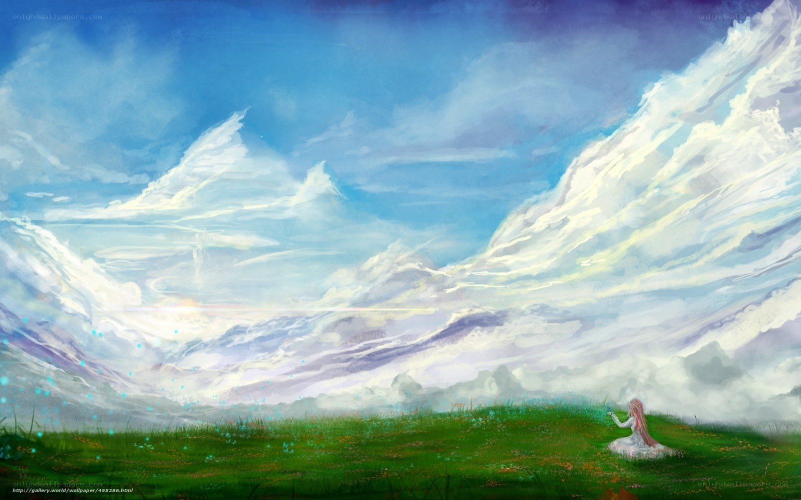 Girl in a dreamy landscape