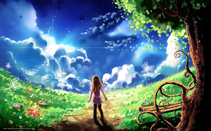 Girl in a dreamy meadow