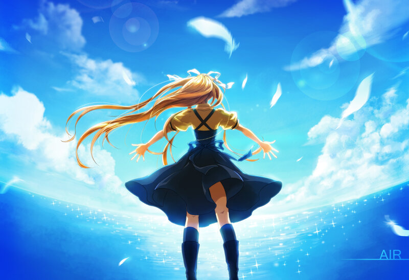 Girl in a Dress — Blue, Serene, Afternoon