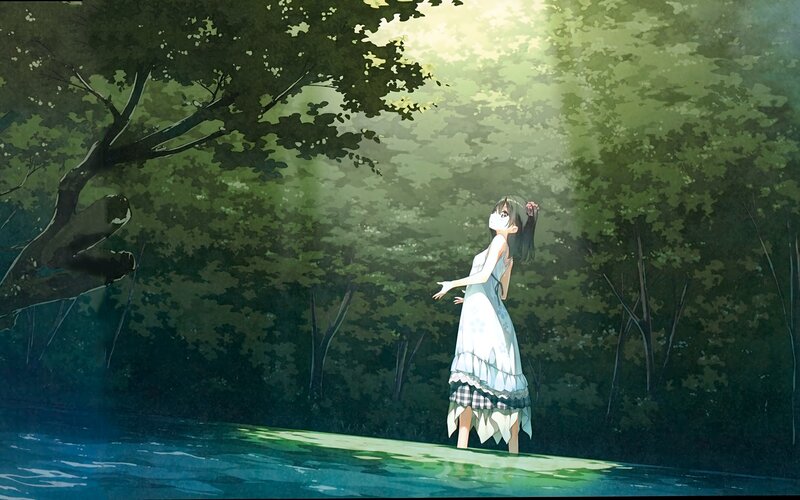 Girl in a Dress — Green, Serene, Afternoon