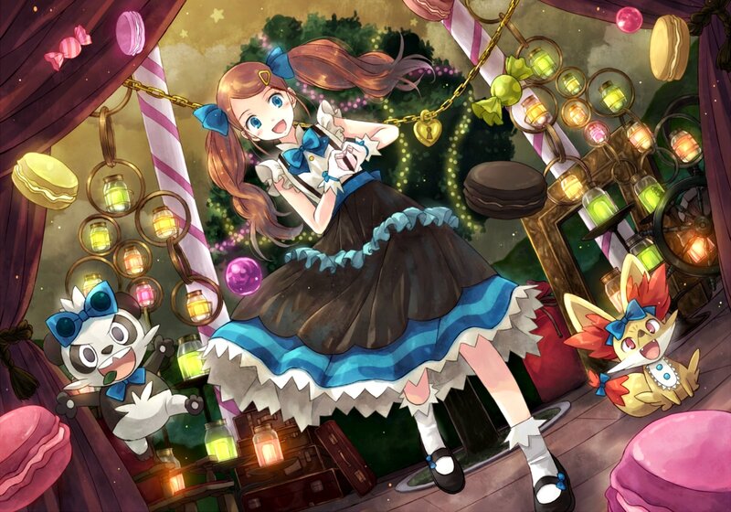 Girl in a Dress with Two Creatures