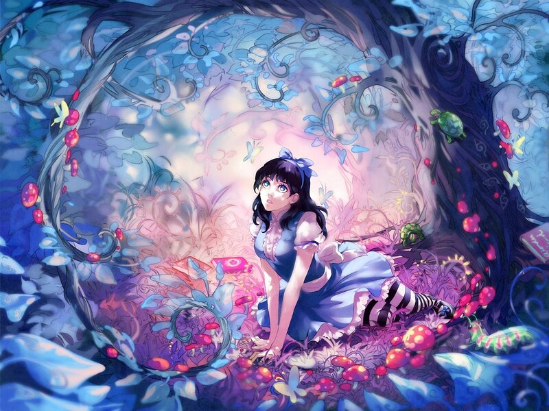 Girl in a Fantasy Forest — Blue