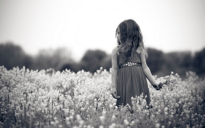 Girl in a Field — Black, Serene