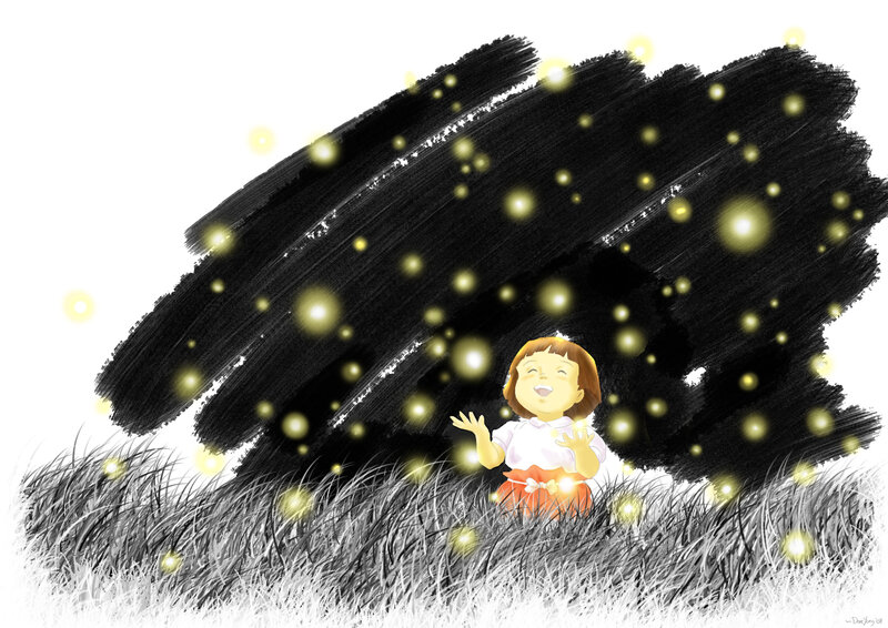 Girl in a Field — Black