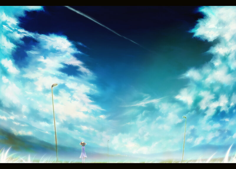 Girl in a Field — Blue, Serene
