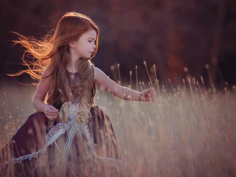 Girl in a Field — Brown, Serene