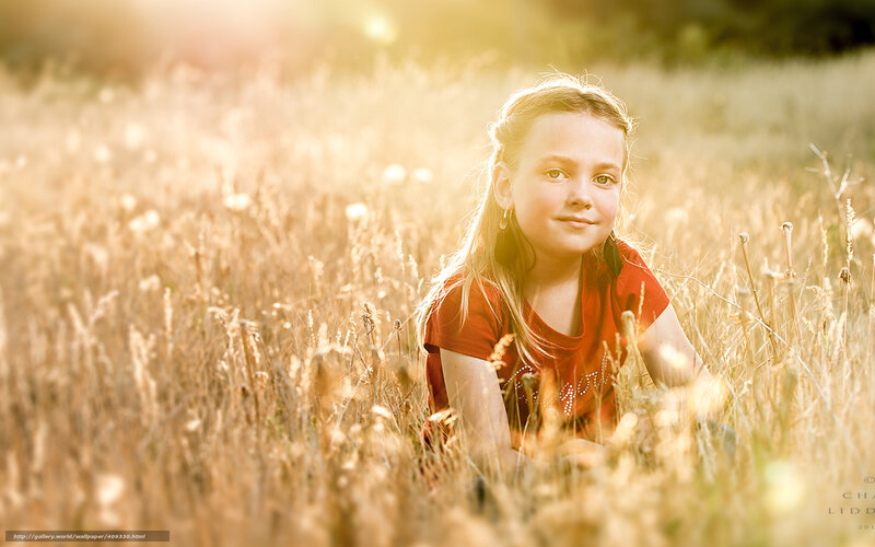 Girl in a Field — Golden, Serene