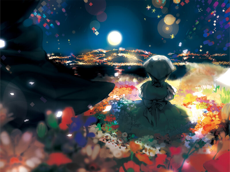 Girl in a Field of Flowers — Blue